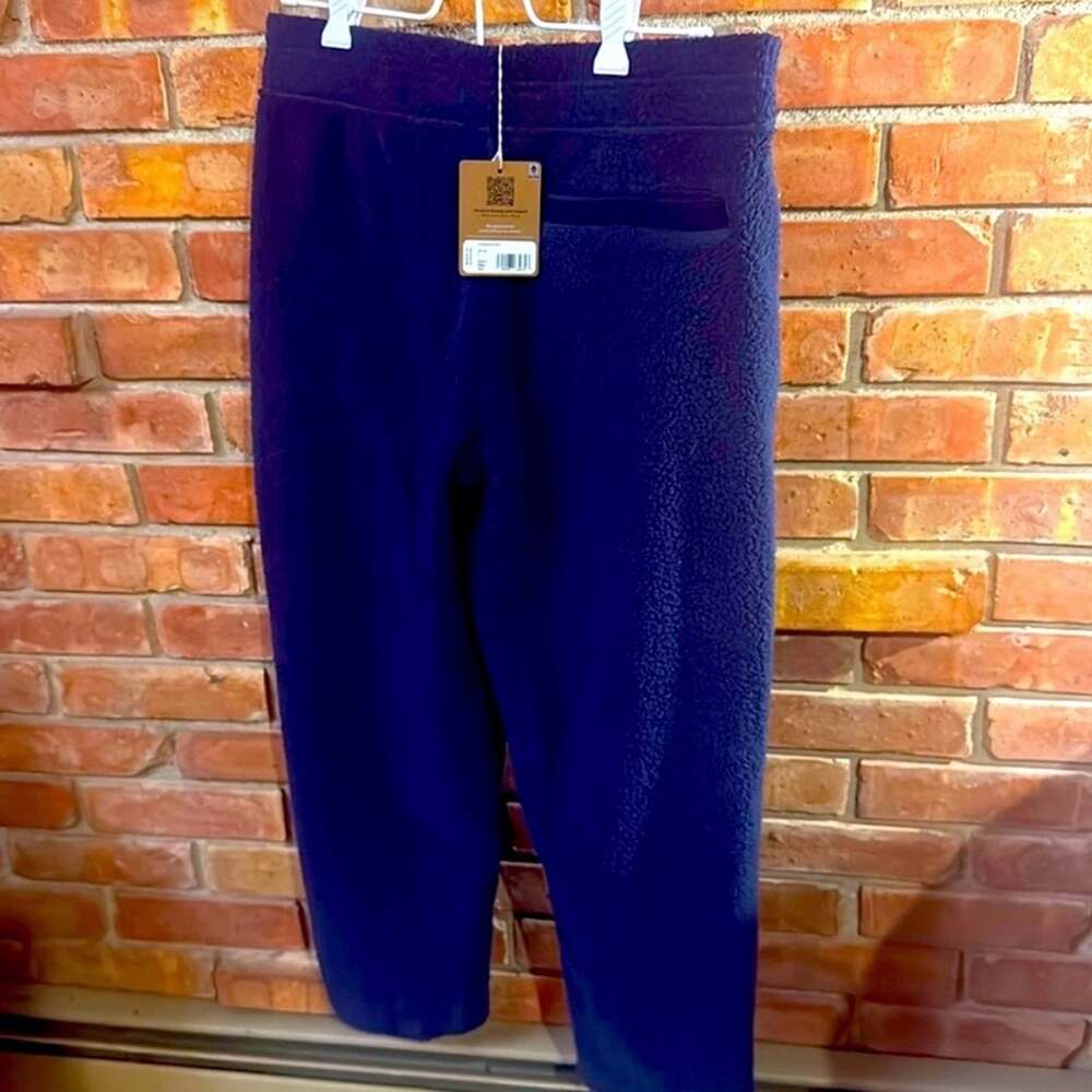 NEW Patagonia Shearling Fleece Cropped Pants Women's M Navy NWT